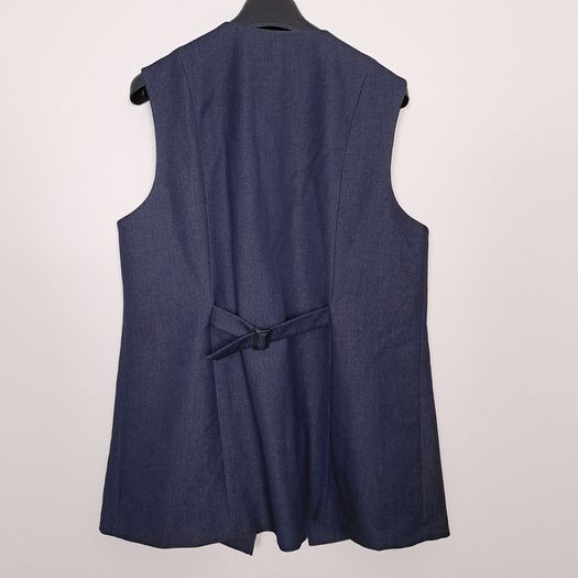 River Island Navy Blue Indigo Denim Longline Waistcoat Sleeveless Blazer 16UK/44EU
