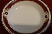 small blue and red plate