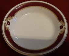 small blue and red plate