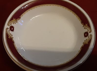 small blue and red plate