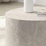 Round Coffee Table 60cm Sand Stone Effect Modern Monoblock Design Image 3