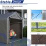 Garden Storage Tent Waterproof Anti UV Steel Frame PE Cover Grey 2.2 x 1.6M Image 5