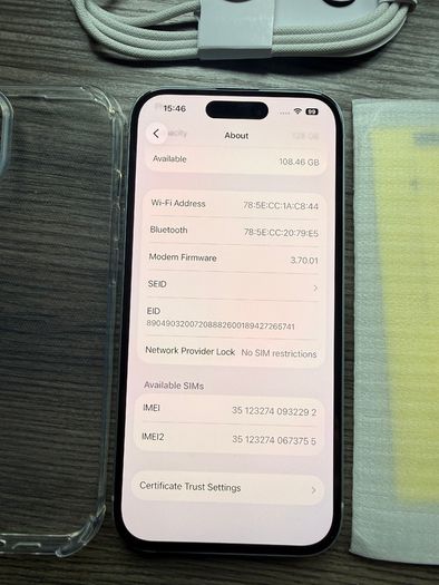 iPhone 15 128GB Unlocked NO FACE ID