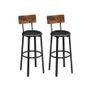 Set of 2 Bar Chairs PU Cover Image 2
