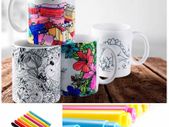 Personalised mugs with colouring pens!!!
