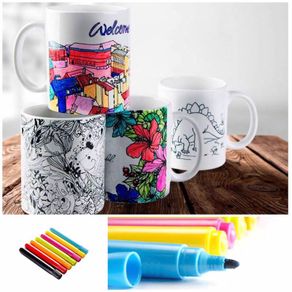 Personalised mugs with colouring pens!!!