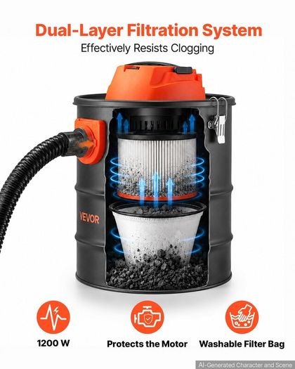 15L 1200W Ash Vacuum Cleaner