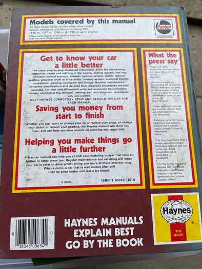 Haynes Manual: 79-84 Opel Kadett FWD incl: GTE