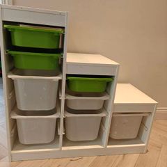 ikea trofast storage unit with boxes