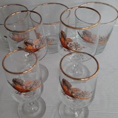 vintage glasses with pheasant collectable