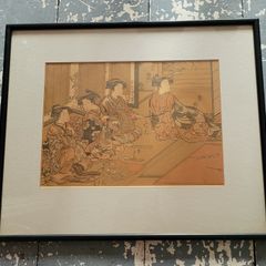 Vintage japanese "Courtesans of Kiriya" woodblock print