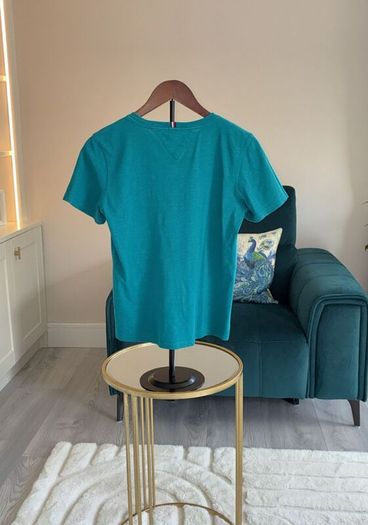 Boys Teal Green Tommy Hilfiger Crew-neck T-shirt