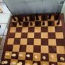 Wood chess set with chess board 80s vintage Image 5