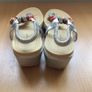 Ladies silver and multicolored toe post sandals size 5 Image 3
