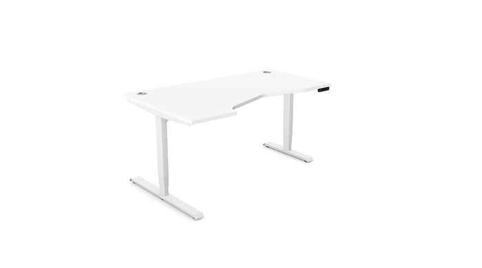 Leap Electric Height Adjustable desk Radial top 1600x1000
