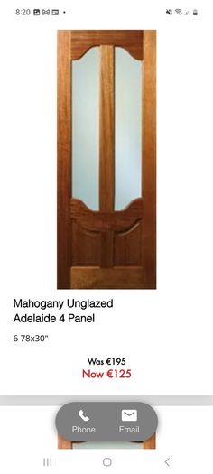 Solid Mahogany and Unglazed glass Doors
