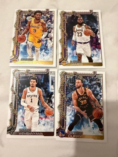 Exclusive NBA Topps Winter Lot - LeBron, Bronny James RC, Wembanyama, Curry