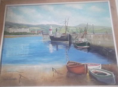 a large oil painting  on board  by h,macdonald steward a large oil painting on bo