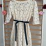 dress cream lace dress with navy tie belt diesel brand size large Image 3