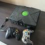 Original Xbox, 2 controllers, DVD remote & Receiver kit + Microphone attachment. Tested & Working Image 2