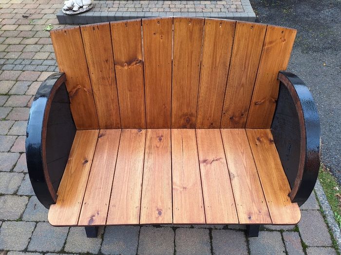Oak barrel garden furniture