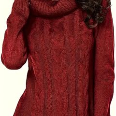 Soft Stretchy Women's Long Sleeve Turtleneck Sweater 18-26