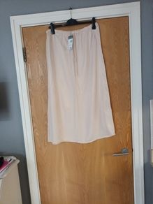 Primark  Nude Satin Look  Skirt.  S. M - 12-14.   B.N.W.T.