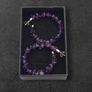 925 Sterling Silver & Amethyst Hooped Earrings Image 2