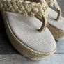 Hitzz natural jute platform flip flop sandals-handmade in Brazil. Size 39/6 Image 4