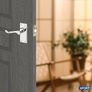 NEW SALE |  Chrome Elegance Range Polished Chrome Victorian Scroll Lever Latch Handles, Polished Chrome Backplate Door Handles, Contemporary Design for Internal Wooden Doors Image 4