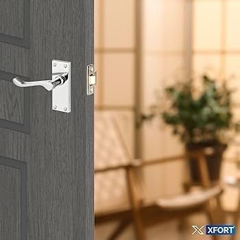 NEW SALE |  Chrome Elegance Range Polished Chrome Victorian Scroll Lever Latch Handles, Polished Chrome Backplate Door Handles, Contemporary Design for Internal Wooden Doors