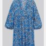 Zara blue print midi dress with puff sleeves size XS Image 2