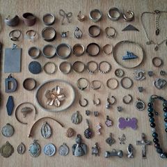 Used costume jewellery pendants bracelets rings including gold plated watch and bracelet