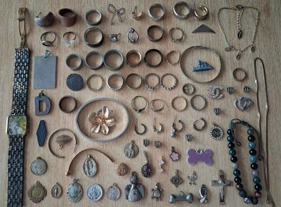 Used costume jewellery pendants bracelets rings including gold plated watch and bracelet