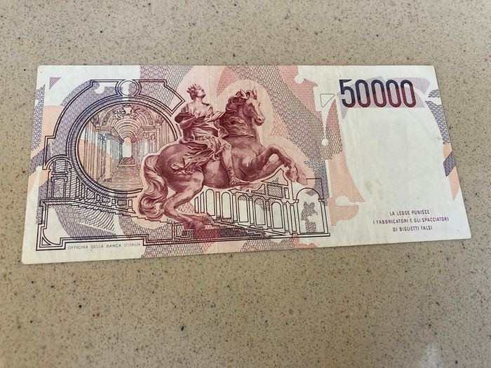 Italian 50,000 Lire Notes Bernini 1 series