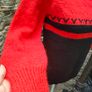 red and black long sleeve high neckline sweater Image 4
