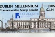 1988 Ireland Dublin Millennium Commemorative Stamp Booklet overprinted for Finlandia in 1988 Mint Never Hinged (MNH)