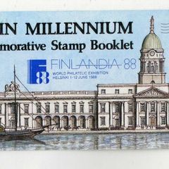 1988 Ireland Dublin Millennium Commemorative Stamp Booklet overprinted for Finlandia in 1988 Mint Never Hinged (MNH)