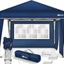 Gazebo 3 x 3 m Waterproof Pop-Up Folding Gazebo Height Adjustable Garden Tent UV Protection 50+ Party Tent with Bag for Garden  2 Side Panels) Image 3
