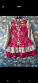 Pink and white irish dance dress