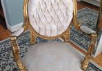 2 Antique Gold chairs with oval back