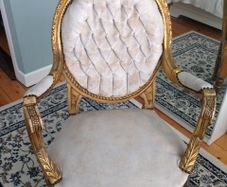 2 Antique Gold chairs with oval back