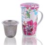 Large Tea Mug with Infuser White Flowers 350ml Image 2