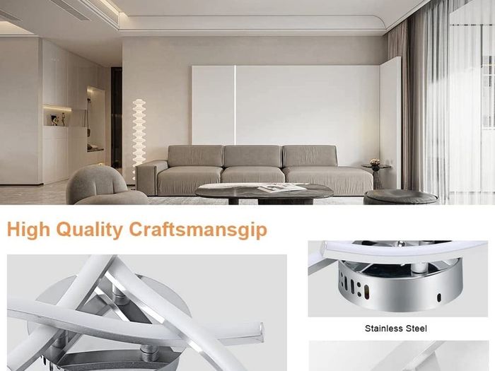 LED Ceiling Light, Elegant Curved Ceiling Lights, 3 Built-in LED Boards, 18W 1600 Lumen, Neutral White Light 4000K (FREE SHIPPING)