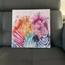 Zebra diamond picture on canvas Image 2