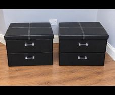 2 leather bedside lockers