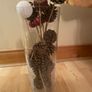 Tall Glass Vase with Crackle Glaze Effect Image 2