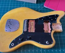 MJT Jazzmaster guitar body with bits and bobs