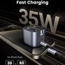 USB C Charger PD 35W USB C Plug Nexode 2-Port Compact Fast Charger Plug Foldable GaN Charger Compatible with iPhone 16/15/14/13/12, Galaxy S10-S24 Series, Pixel 9/8/7/6, MacBook Air M1/M2 Image 2