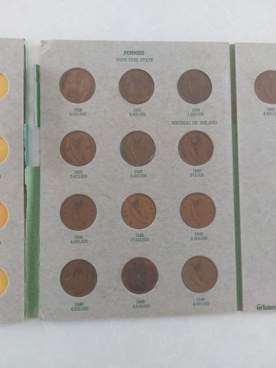 coin folder including full set of pennys including rare 1940
